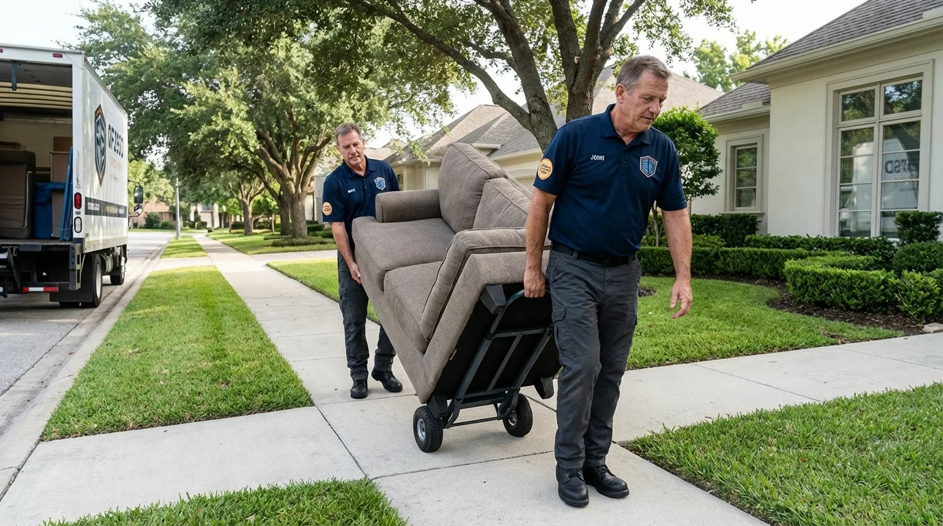 Local residential moving crew loading furniture in Allison Park, PA